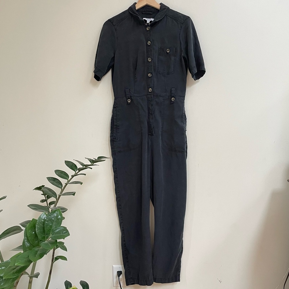 & Other Stories Button Up Short Sleeve Coveralls Size 6